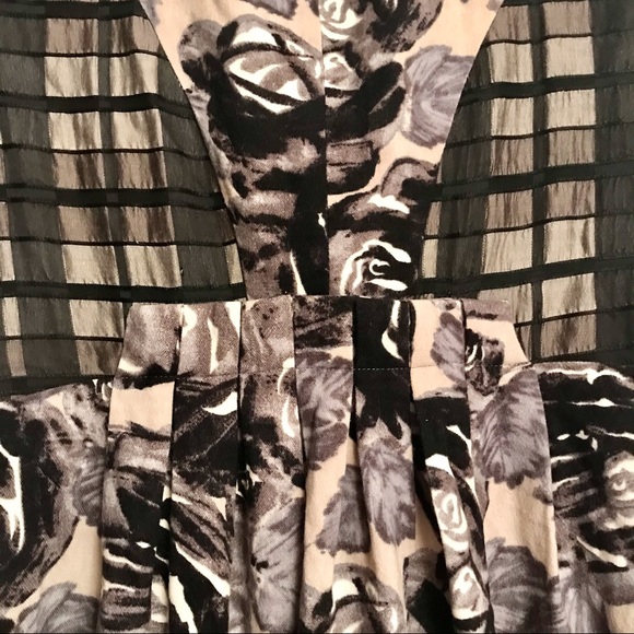 Antonio Marras Dark Floral Checkered Dress Sz 44 - Picture 7 of 15